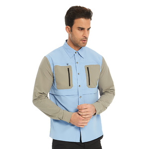 Chemises de sécurité décontractées à manches longues pour hommes, à séchage rapide, camping, randonnée, pêche, rivière, Uv - Product Image 6