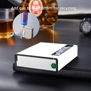 Étui à cigarettes automatique 2-en-1 <span class=keywords><strong>personnalisable</strong></span> et écologique avec briquet coupe-vent, design classique carré à surface brillante - Product Image 6
