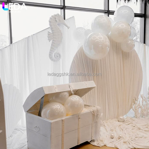 LEDA - Suministros de Decoración para Escenarios de Boda, Telón de Fondo de Metal Redondo Ondulado Blanco Moderno de Alta Calidad - Product Image 3