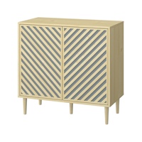 Aparador de Madera Estilo Moderno para el Hogar con Puertas de Panel Plano - Almacenamiento Multifuncional que Ahorra Espacio para Sala de Estar, Entrada, Hotel