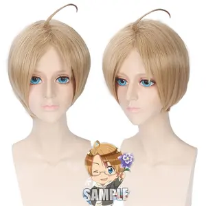 APH Axis Powers Hetalia Cosplay Alfred rambut sintetis pendek pesta wig Yamato pria