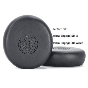 Pour Jabra Engage <span class=keywords><strong>50</strong></span> II <span class=keywords><strong>40</strong></span> coussins d'oreille filaire couverture en cuir protéiné oreillette casque <span class=keywords><strong>de</strong></span> bureau réduction du bruit coussinets d'oreille en mousse - Product Image 1