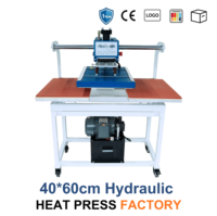 Presse à chaud semi-automatique hydraulique AIBA 16x24 pouces, double station 40x60cm, pour transfert par sublimation sur t-shirts et vêtements