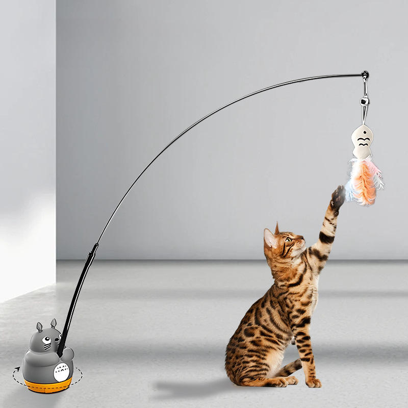 Fishing cat teaser (can be used with shaking bird toys)