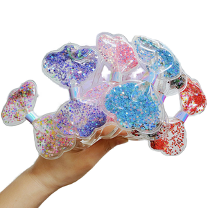 Diadema de PVC de aro de lentejuelas transparentes <span class=keywords><strong>con</strong></span> lazo de arena movediza brillante de gran tamaño <span class=keywords><strong>para</strong></span> niñas, bebés y niños - Product Image 1