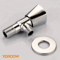 Robinet d'arrêt sanitaire en laiton massif chromé G1/2 à filetage mâle, design moderne, facile à installer, pour toilettes et chauffe-eau - Vente en gros
