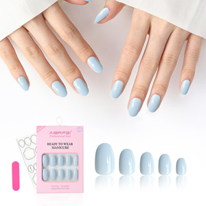 AIERFEI <span class=keywords><strong>Faux</strong></span> <span class=keywords><strong>ongles</strong></span> ovales faciles à appliquer, 30 pièces, prêts à porter, gel souple, à presser, sans <span class=keywords><strong>colle</strong></span>, application simple - Product Image 1