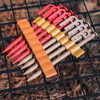 Support de fixation pour piquets de tente de pique-nique extérieur, grande capacité, 8 trous, avec sangle de fixation, kit de rangement pour accessoires de camping