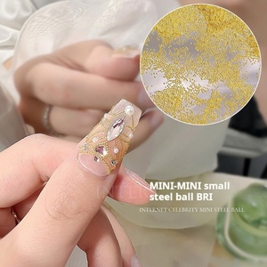 Décorations d'ongles en acier doré et argenté à 6 compartiments, mini-billes, bijoux d'ongles tendance pour célébrités d'Internet, DIY - Product Image 6