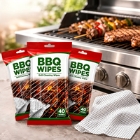 Lingettes jetables extra larges en tissu écologique pour barbecue, nettoyage intensif de cuisine pour gril et plaque chauffante, élimination des graisses tenaces