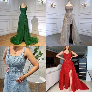 Collina serena su misura Modulare rosso con perline abiti da sera Dubai sirena elegante lusso senza maniche 2024 per festa donna LA70765 - Product Image 2
