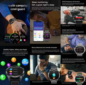 ET485 ECG Monitor Smart Watch Extra Long Battery Life Call SMS Alarm Reminder Heart Rate Monitor Men's Smart Watch - Product Image 4