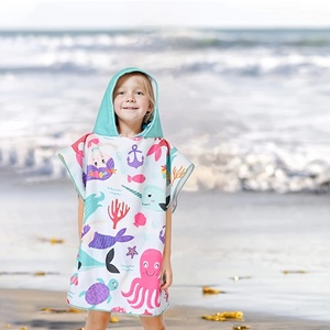Poncho con capucha y logotipo personalizado barato <span class=keywords><strong>para</strong></span> niños Toalla de playa y natación con estampado de dibujos animados suave <span class=keywords><strong>para</strong></span> bebés - Product Image 4