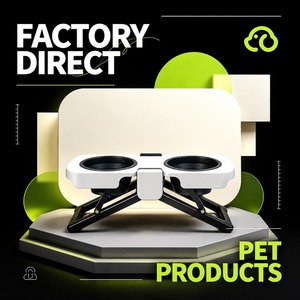 Elevated <strong>Dog</strong> <strong>Bowls</strong> Adjustable <strong>Raised</strong> <strong>Dog</strong> <strong>Bowl</strong> <strong>Stand</strong> With Silicone Fold Collapsable <strong>Bowls</strong> - Product Image 1