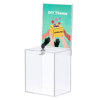 Boîte de dons en acrylique personnalisée avec logo, avec serrure, transparente, pour collecte de fonds, Tzedaka, charité, prix d'usine - Vente chaude
