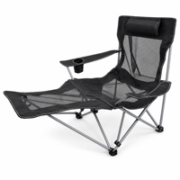 Chaise longue de camping et de plage légère et réglable, design moderne en métal pour villa