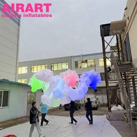 Dragon gonflable à trois têtes avec éclairage LED blanc, dragon gonflable géant pour défilé nocturne, événement de carnaval
