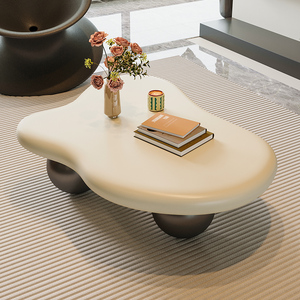 Scandinavian Unieke Witte Crème Centrum Tafel Moderne Woonkamer Creatieve Tafel Houten Salontafel Voor Thuis - Product Image 4