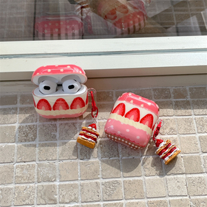 Ins Korean Stars Strawberries Stripes <strong>case</strong> for Airpods4 Headphone Pro3 New Airpodspro2 3rd Wireless <strong>2nd</strong> <strong>Generation</strong> 1/2 Cover - Product Image 2