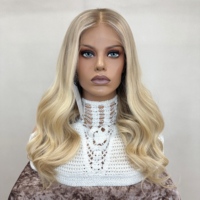 Perruque en cheveux humains 613 Blonde Body Wave Full Lace HD Lace sans colle pré-épilée avec nœuds blanchis