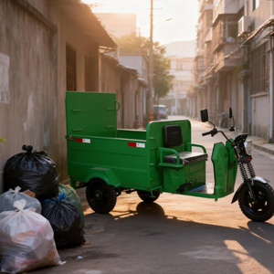 Tricycle Électrique Sanitaire à Caisse Ouverte 1000W 60V pour la Collecte <span class=keywords><strong>des</strong></span> Déchets et le Nettoyage Urbain - Product Image 4