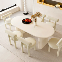 Luxe récent Royal italien Design Restaurant couleur crème Tables chaises en bois massif Table à manger mobilier de salle à manger moderne