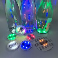 Sous-verre lumineux LED en plastique personnalisé et autocollant adhésif pour bouteille de whisky, vodka, vin - Fournitures pour fêtes de Noël