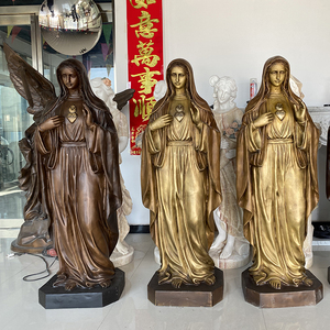 Estatua religiosa de bronce de la Virgen María para decoración de Iglesia - Product Image 6