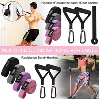 Cinta elástica de algodón con Logo personalizado para entrenamiento, conjunto de lazo de 2M de largo para Yoga y ejercicio con asa
