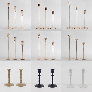 Set of <strong>3</strong> Gold Brass Candlestick Wedding Centerpieces Taper <strong>Candle</strong> <strong>Holder</strong> Metal <strong>Candle</strong> Stick <strong>Holder</strong> - Product Image 6