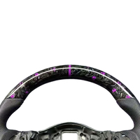 Convient pour le volant en cuir en fibre de carbone forgée violette pour les modèles Volkswagen Golf Passat Jetta 6/7/8 GTI