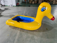 Bateau gonflable en forme de canard jaune pour enfants, canard géant gonflable pour piscine avec poignée pour parc aquatique et divertissement
