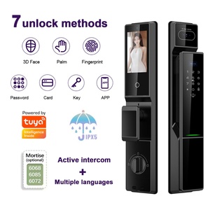 Glomarket Tuya WiFi Vidéo Reconnaissance faciale 3D Biométrique Empreinte digitale Veine palmaire Serrure intelligente numérique Corps en alliage d'aluminium pour bois - Product Image 2