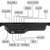Kit de batterie électronique enroulable USB pliable, vente en gros directe d'usine