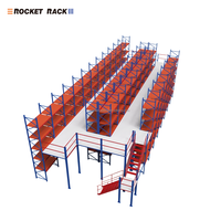 Prix d'usine, rayonnage en acier multi-niveaux, anti-rouille, revêtement électrostatique en poudre, capacité de charge de 300 kg/m²
