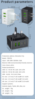 Chargeur rapide magnétique GaN 40W HNT, adaptateur de voyage universel pour téléphones mobiles 2C+2A avec matériau ignifuge ABS+PC