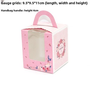 Boîte à cupcakes carrée en <span class=keywords><strong>carton</strong></span>, individuelle et portable, avec fenêtre, impression offset, pour mousse, gâteau aux miettes, pudding et pâtisseries - Product Image 4