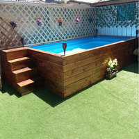 Moderner Outdoor-Swim-Spa-Pool für Erwachsene mit Holzschale, Fiberglas-Holz-Aufstellpool