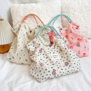 Sac à main en coton brodé mignon pour femmes, sac à main de dessin animé pour l'été - Product Image 2