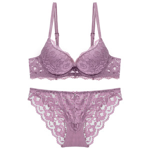 Conjunto de sujetador con aros y encaje floral elegante con tirantes ajustables, copa completa, push-up, lencería para mujer, talla grande, ropa interior femenina - Product Image 6