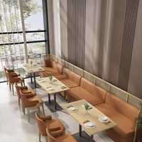 Chaises et Tables de restaurant Salle à manger plateau rectangulaire en céramique base de table en aluminium Ensemble de table à manger en marbre moderne