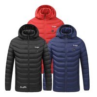 Nouvelle veste d'hiver matelassée chauffante pour homme, col montant, épaisse, thermique, imperméable, coupe-vent, capuche amovible, 100% polyester