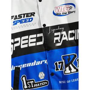 เสื้อแจ็คเก็ตนักแข่งผู้ชายแบบสั่งทำพิเศษ แขนยาว กันลม ผลิตจากโพลีเอสเตอร์ พร้อมลายพิมพ์ความเร็วที่แขนซ้าย เหมาะสำหรับขี่มอเตอร์ไซค์ - Product Image 2