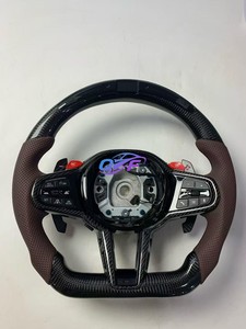 Volante Deportivo de Cuero y Fibra de Carbono <span class=keywords><strong>M</strong></span> Performance Compatible con F30 F32 F10 F20 F07 F01 <span class=keywords><strong>E46</strong></span> E60 E90 M3 M4 M5 M7 Nueva Generación - Product Image 2