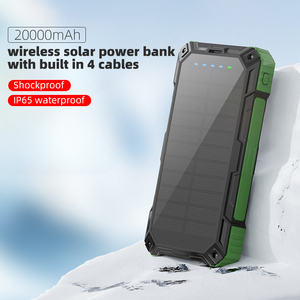 Wholesale Solar Portable Logo Wireless Powerbank 20000mah Fast Charging 12v Built in <b>Cables</b> <b>Type</b> <b>C</b> for Cell Phone Power Bank - Product Image 3