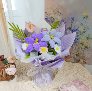 Papier d'emballage pour bouquets, maille florale faite à la main, longue durée (3-5 ans), pour la remise des diplômes, la fête des mères, Noë<span class=keywords><strong>l</strong></span>, la Saint-Valentin, nouveauté - Product Image 3