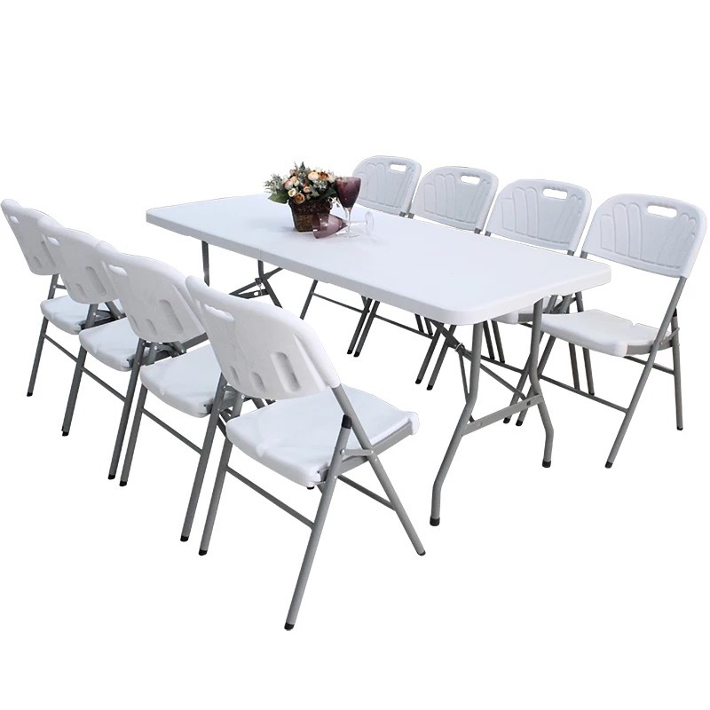 Heißer verkauf restaurant tisch stühle hochzeit metall 6ft kunststoff klapptische