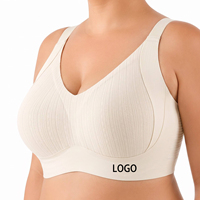Sujetador sin costuras de jacquard con cinta de seda Shangbini, talla grande, con banda de soporte ancha, bralette de cobertura completa, tallas L-5XL