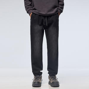 Pantalones <span class=keywords><strong>vaqueros</strong></span> de algodón puro lavados Vintage para hombre, pantalones de talla grande a la moda de estilo americano, decoración de bolsillo medio grande elástica, ajuste holgado - Product Image 6