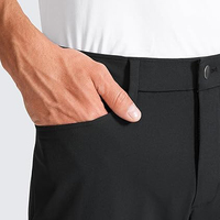 Ücretsiz Tasarım Yüksek Kaliteli Polyester Spandeks Esnek Kumaş Erkek Günlük Golf Eşofman Pantolonu Düz Kesim Eskitme Efektli 4 Yönlü Hafif